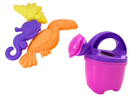 Sand Set, Bucket, Shovel, Rake, Watering Can, Purple Unicorn