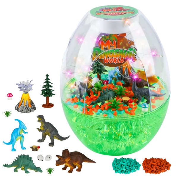 DIY Kreatives Dinosaurier-Terrarium-Kit mit Nachtlicht mit Sprachsteuerung