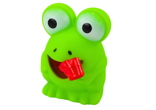 Gummifrosch mit einziehbarer Zunge, grün, 7 cm