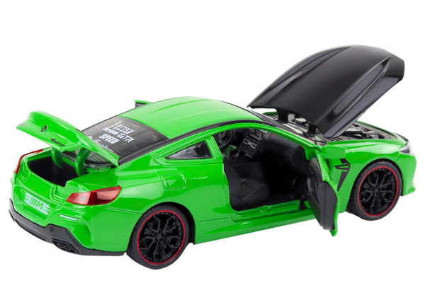 Sports Car Metal Friction Drive Openable Elements 1:24 Green