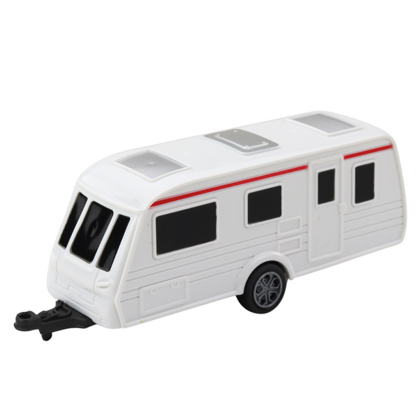 Zestaw Samochód Metalowy Z Kamperem Przyczepa Czerwony