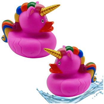 Duck Unicorn Bath Toy Rainbow Mane Tail Pink