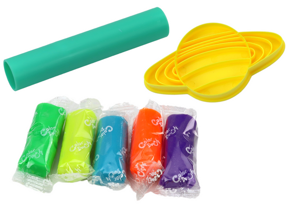 Plastic Set of Play-Doh 8 Planets Molds 5 Colors
