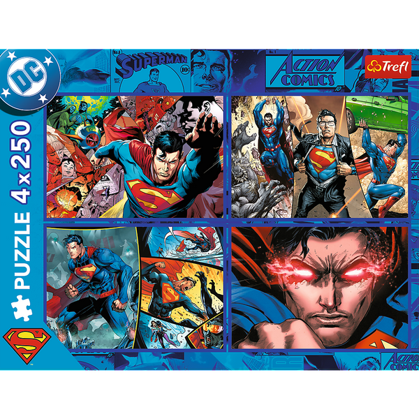 Puzzle - 4x250 - Odwaga Supermana - Warner Superman - Trefl 13340