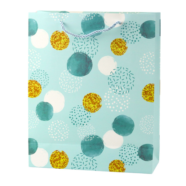 Gift Bag Dot Pattern Gold Pastel 32 × 26 × 10 cm