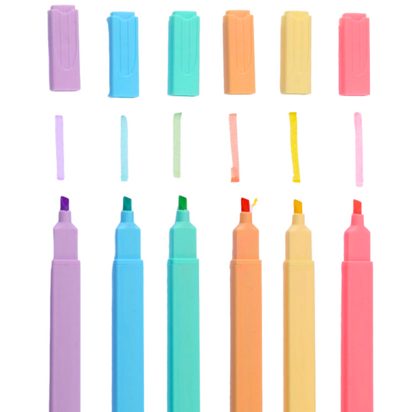 Satz Textmarker, farbige Marker, für Büro, Schule, 6-tlg