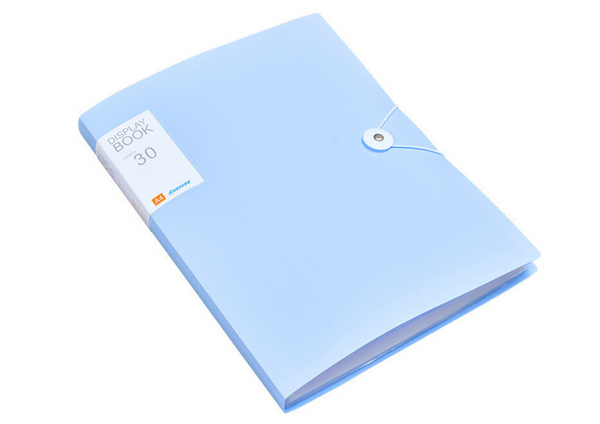 Plastic Folder with Elastic Band 30 Sheets Blue A4