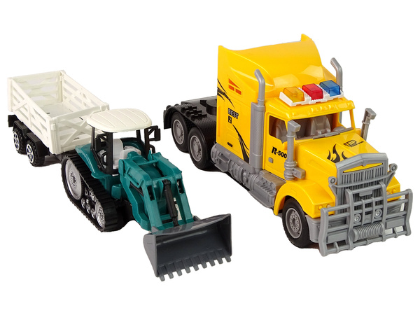 Vehicle Set Yellow Truck 60 cm Excavator with trailer Remote-controlled R/C