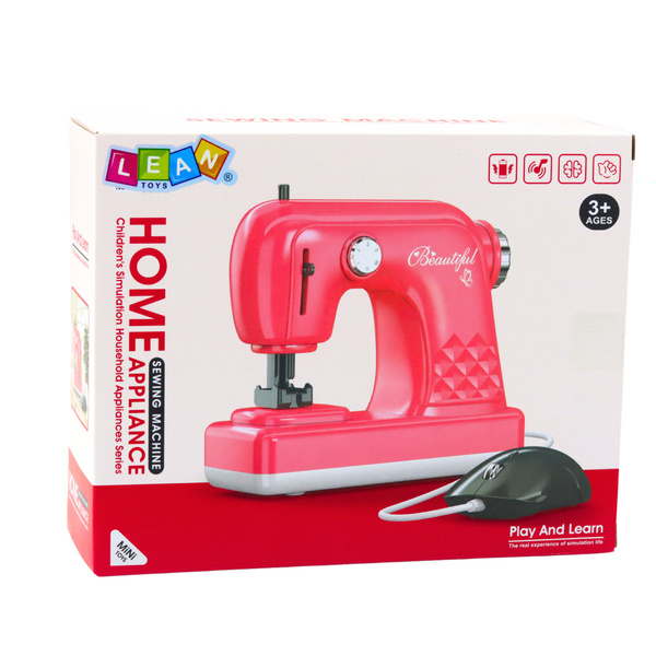 Toy Sewing Machine With Mouse For Kids Light Pink