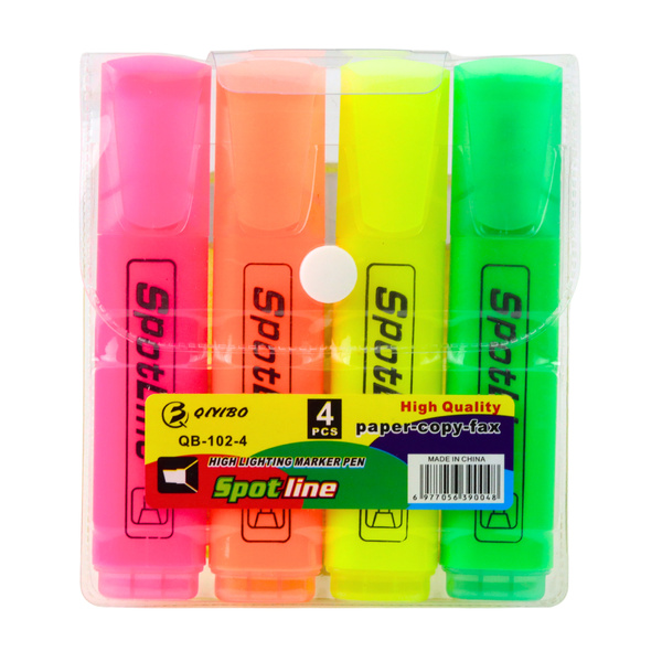 Set mit Neon-Textmarkern für Büro und Schule, 4 Stück