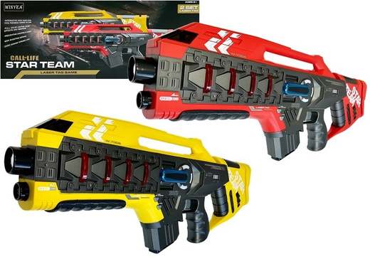 Laser Tag Rifle Set 4 Teams 2 Farben Rot Gelb