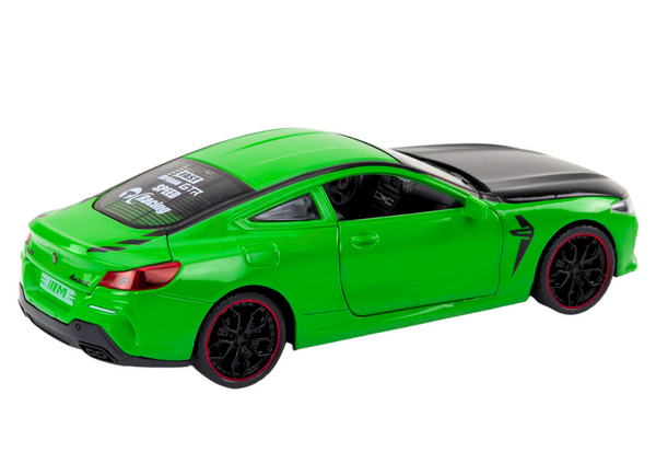 Sports Car Metal Friction Drive Openable Elements 1:24 Green