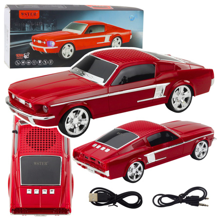 Kabelloser Bluetooth-Lautsprecher Oldtimer LED-Leuchten Rot