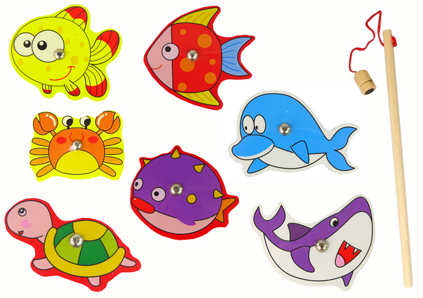 Wooden Fishing Set Colorful Magnet