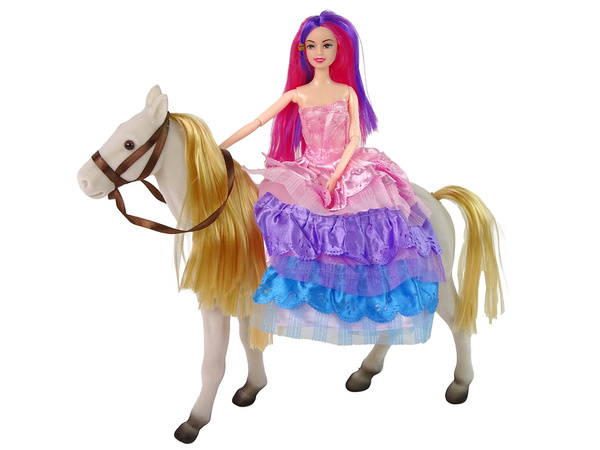 Prinzessin Puppe mit weißem Pony Figuren Zubehör.