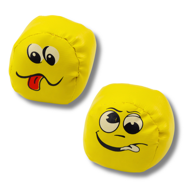 Soft Sports Balls Emoticons Yellow Set of 6 pcs 7cm