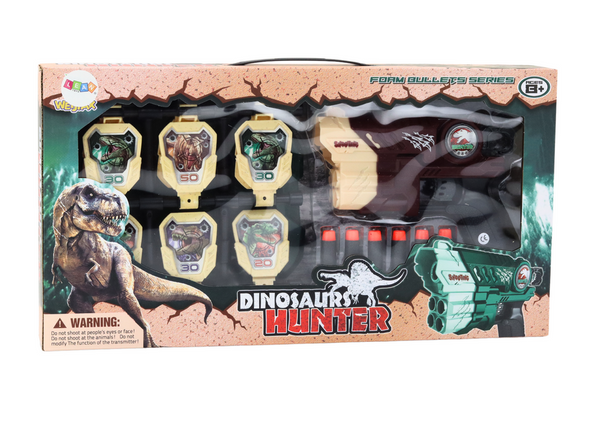 Schaumstoff-Dinosaurier, braunes Dinosaurier-Pistole-Set mit Dartpfeilen