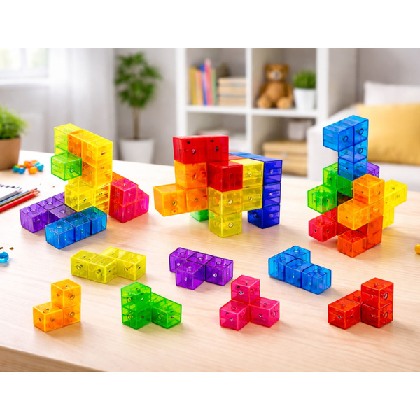 Magnetic Blocks Magic Cube Puzzle 156 Challenge Cards 9 pcs.