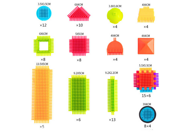 Set of Blocks in a Box of 200 Multicolored Elements