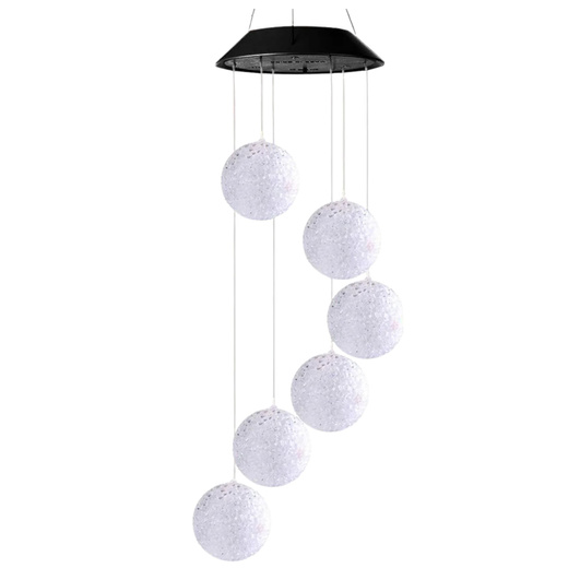 Solar Garten LED Glocken Kugeln Bunt 70cm