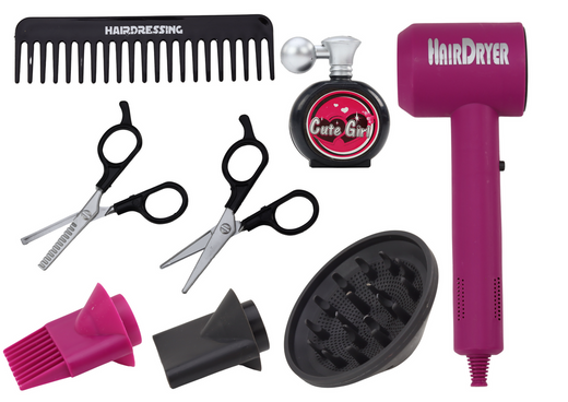 Zestaw Fryzjerski Salon Piękności Fryzjer Suszarka 10 ele. 