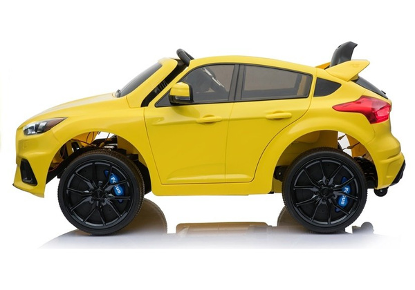Kinderfahrzeug Ford Focus RS Gelb 2x45W 2,4G 5-Punkt-Sicherheitsgurte Fahrzeug