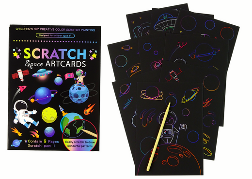 Scratch Coloring Book For Kids Outer Space