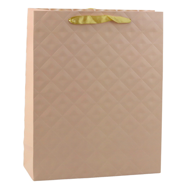 Light Beige Embossed Gift Bag 32 x 26 x 10cm