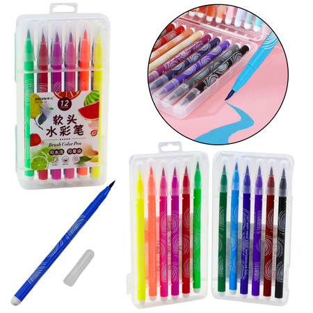 Watercolor Markers in Organizer Colored Set of 12 Pcs
