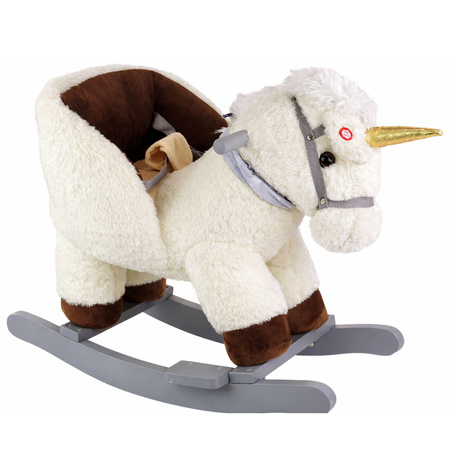 Einhorn-Schaukelpferd für Kleinkinder, Weiß/Beige