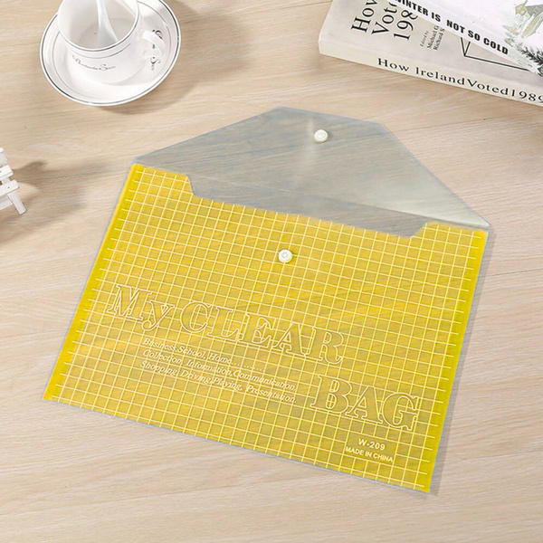 Folder Envelope With Clasp Transparent Yellow A4 20 Pieces