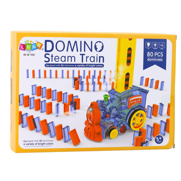 Electric Locomotive Battery Operated Domino Blocks Water Steam 80pcs