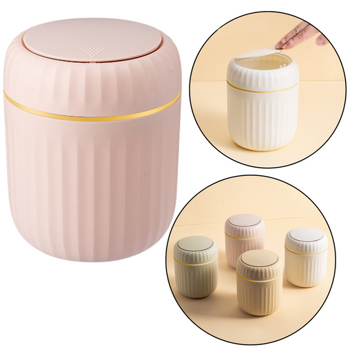 Mini-Mülleimer mit Öffnungsdeckel, universell, elegant, Rosa