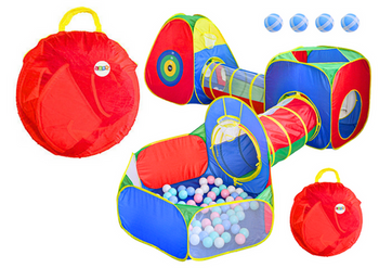 Großes Spielplatzzelt für Kinder, Tunnel, Bällebad, bunte