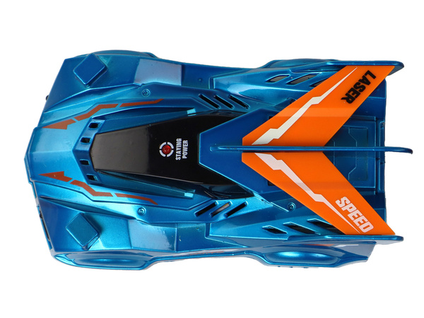 Car Driving On Walls With Blue Laser