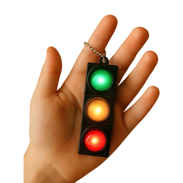 Flashing Educational Traffic Light Keychain