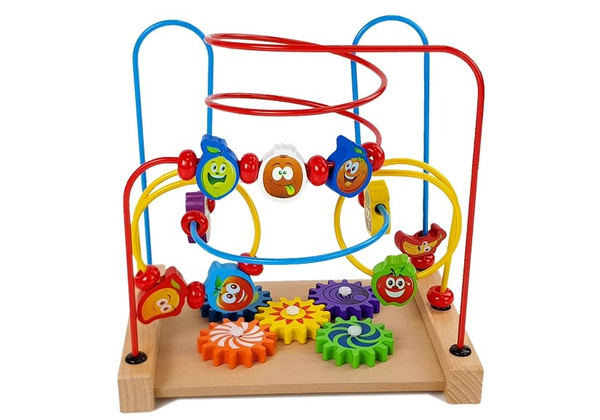 Wooden Maze with Beads Fruits