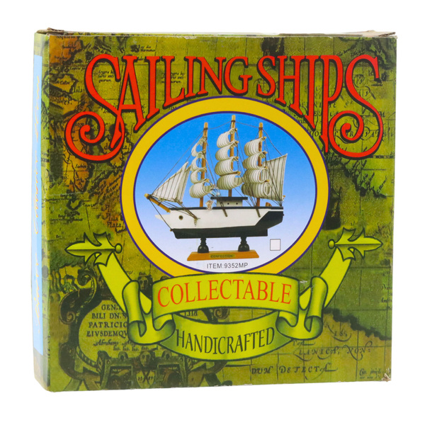 Collectible Model Decorative Sailing Ship Black and White 21x21cm