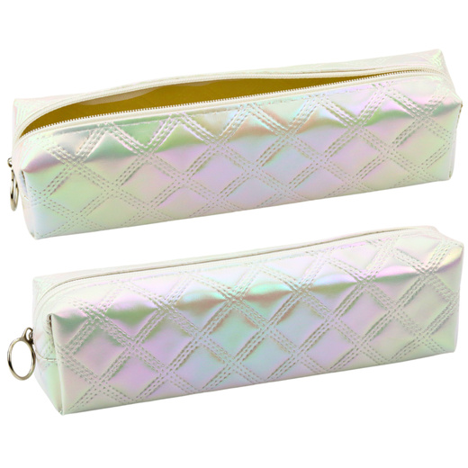 Federmäppchen Schulorganizer Prägemuster Perlweiß 21x6cm