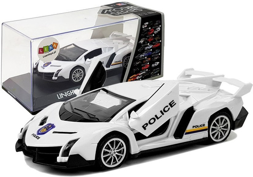 Sports Car with Tension and Sound Police White