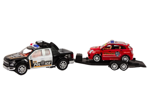 Police Set Car Pickup Off-Road Tow Truck Trailer Police