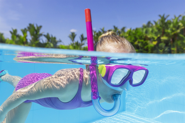 Tauchset Maske, Schnorchel, Flossen Pink Bestway 25019