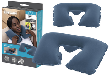 Inflatable Travel Pillow Croissant Blue Bestway 67006