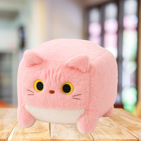 Plush Mascot Cuddly Toy Cat Cube Pink 18cm