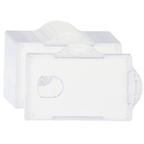Horizontal ID Card Case, Hard Plastic, Transparent 10pcs.