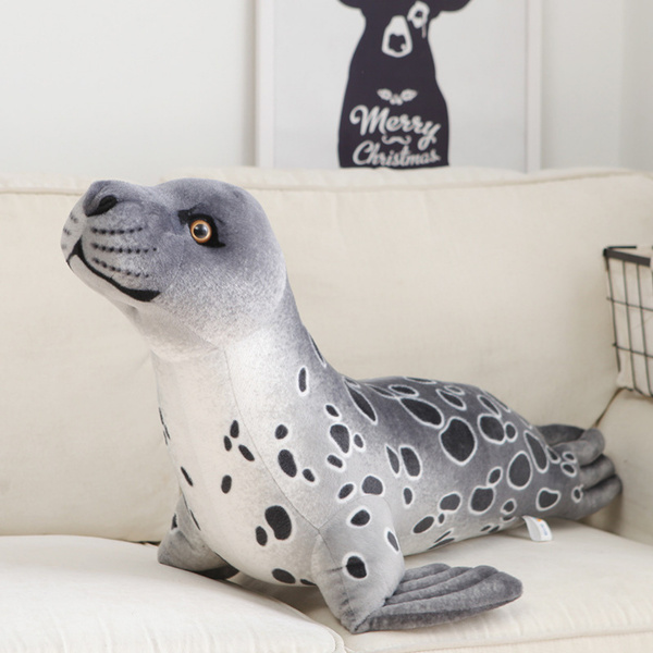 Plush Mascot Cuddly Toy Seal Gray 37cm