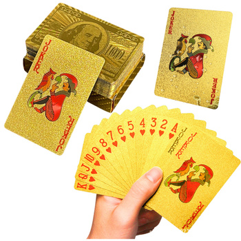 Party-Spielkarten, elegantes Dollar-Banknote-Golddeck mit 54 Karten
