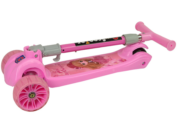 Tricycle Balance Scooter Luminous Wheels Pink Girl