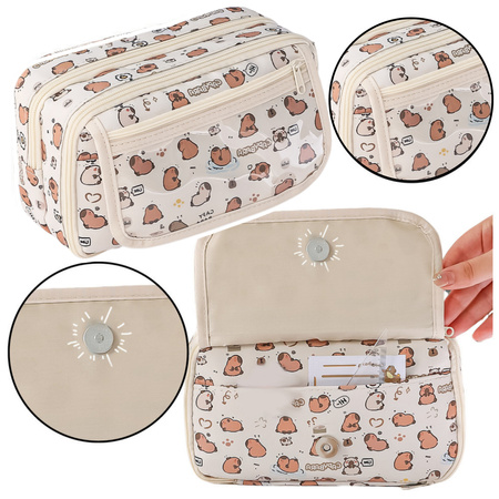 Pencil Case School Kit Capybara White 21cm