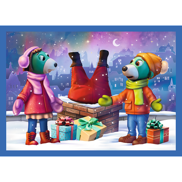 4-in-1 Puzzle – It's Snowing at the Trefliks' – Trefl 34657